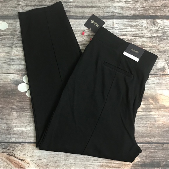 Rafaella NWT Black Ponte Slim Leg Fit Pants 20 - Picture 3 of 5